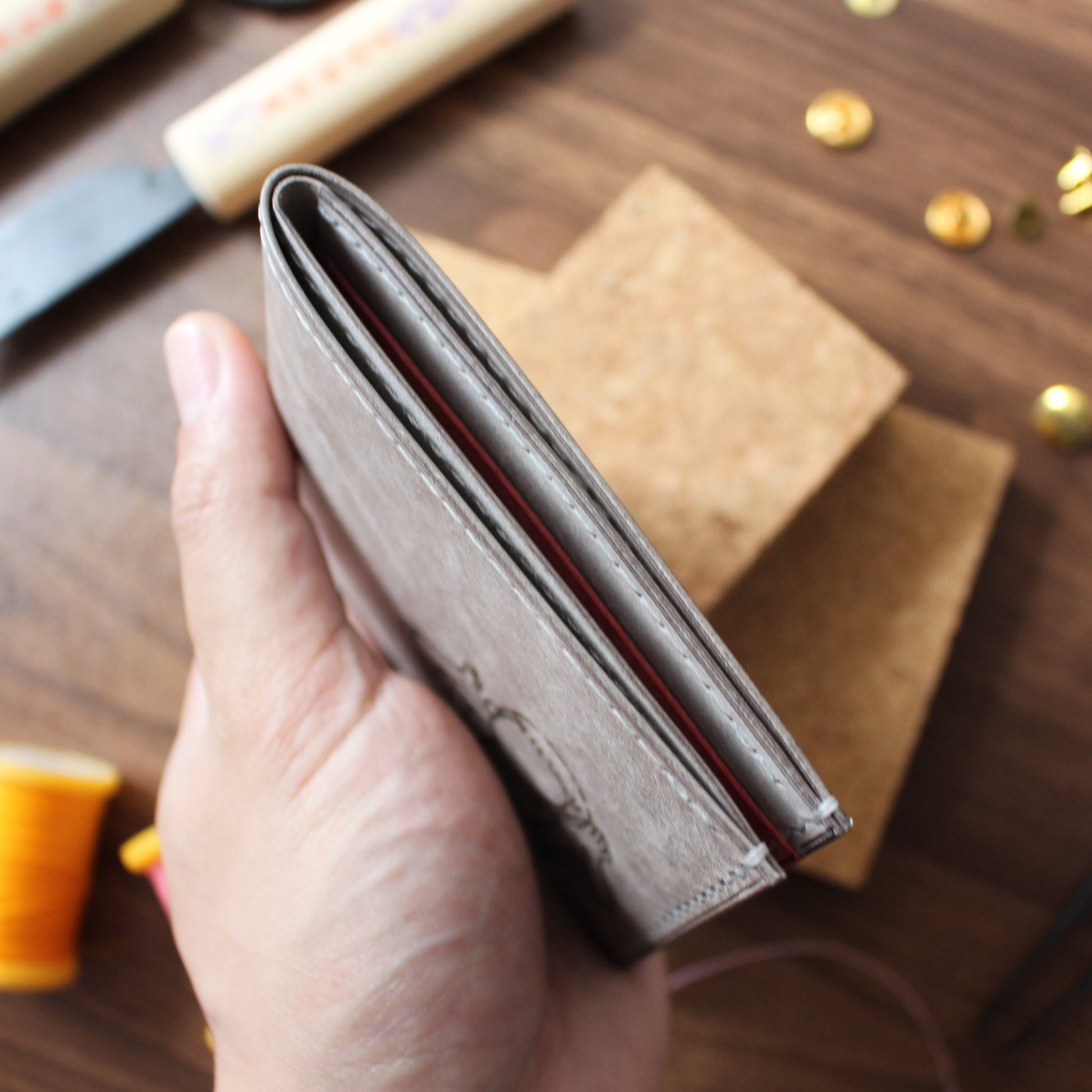 相位銀包展開卡位設計 有相位真皮皮夾 客製化刻字 生日禮物 - HATO Leather