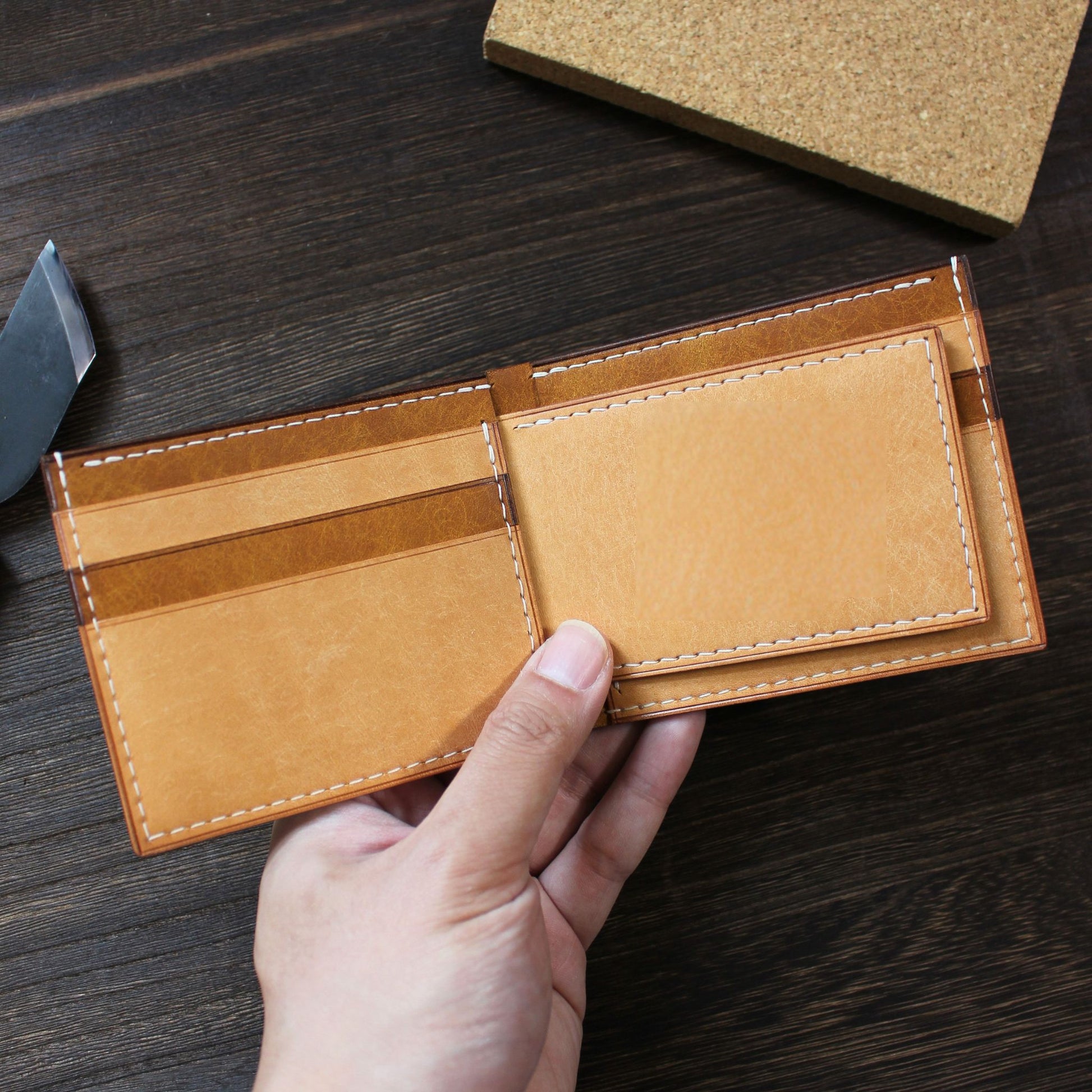 客製化六卡三摺皮革銀包 6-Card Flip Wallet - Hato Leather