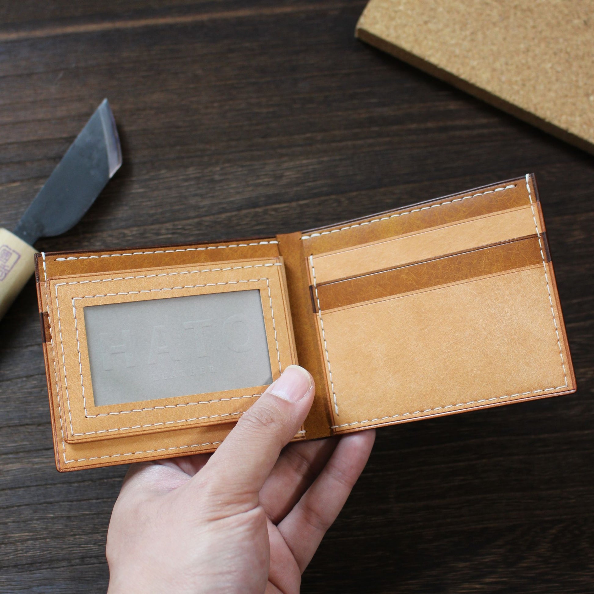 客製化六卡三摺皮革銀包 6-Card Flip Wallet - Hato Leather