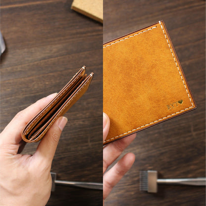 客製化六卡三摺皮革銀包 6-Card Flip Wallet - Hato Leather