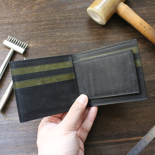 客製化皮革三摺相位銀包 Custom Leather 8-Card Wallet - Hato Leather