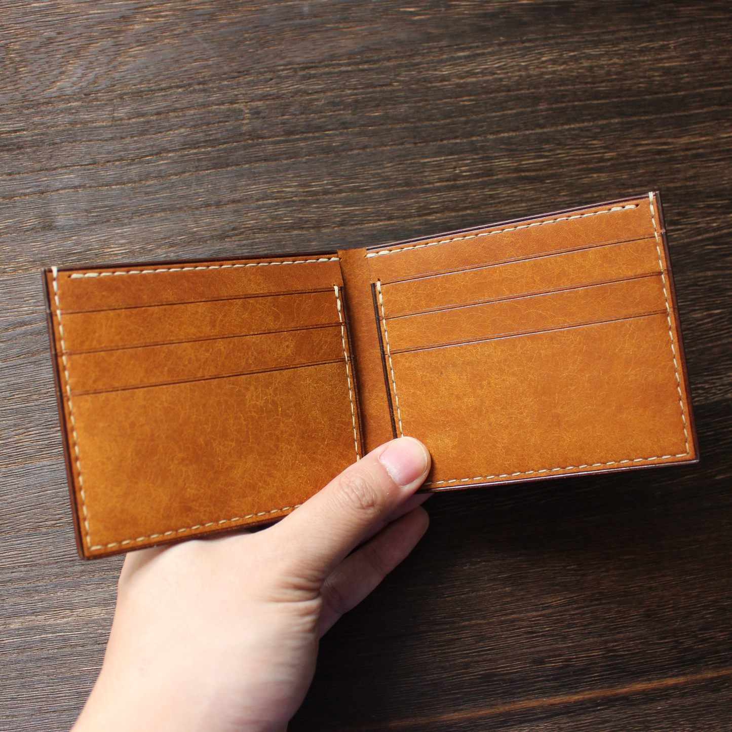 客製化皮革六卡銀包 Custom Leather 6-Card Wallet - Hato Leather