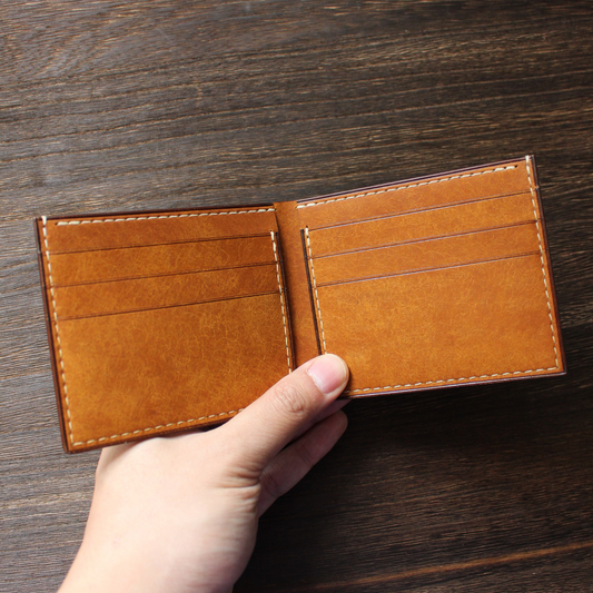 客製化皮革六卡銀包 Custom Leather 6-Card Wallet - Hato Leather