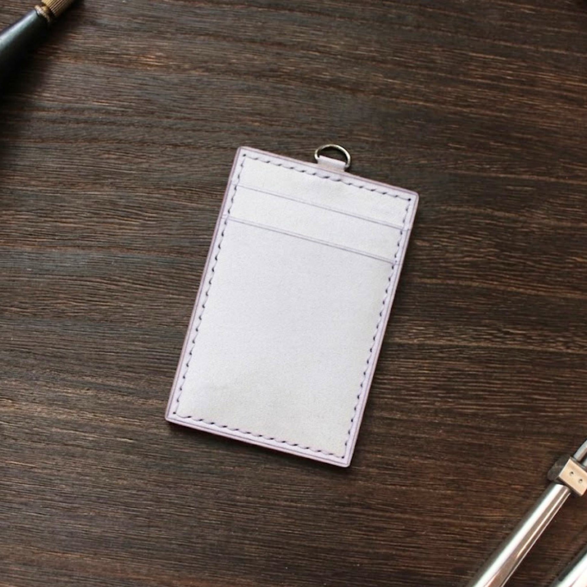 客製化手工皮革二卡證件套 (背面卡位) | 意大利植鞣皮 - HATO Leather