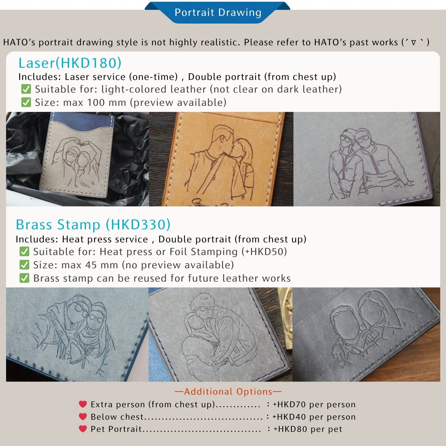 客製化人像繪畫刻印服務 | Custom Portrait Illustration Service