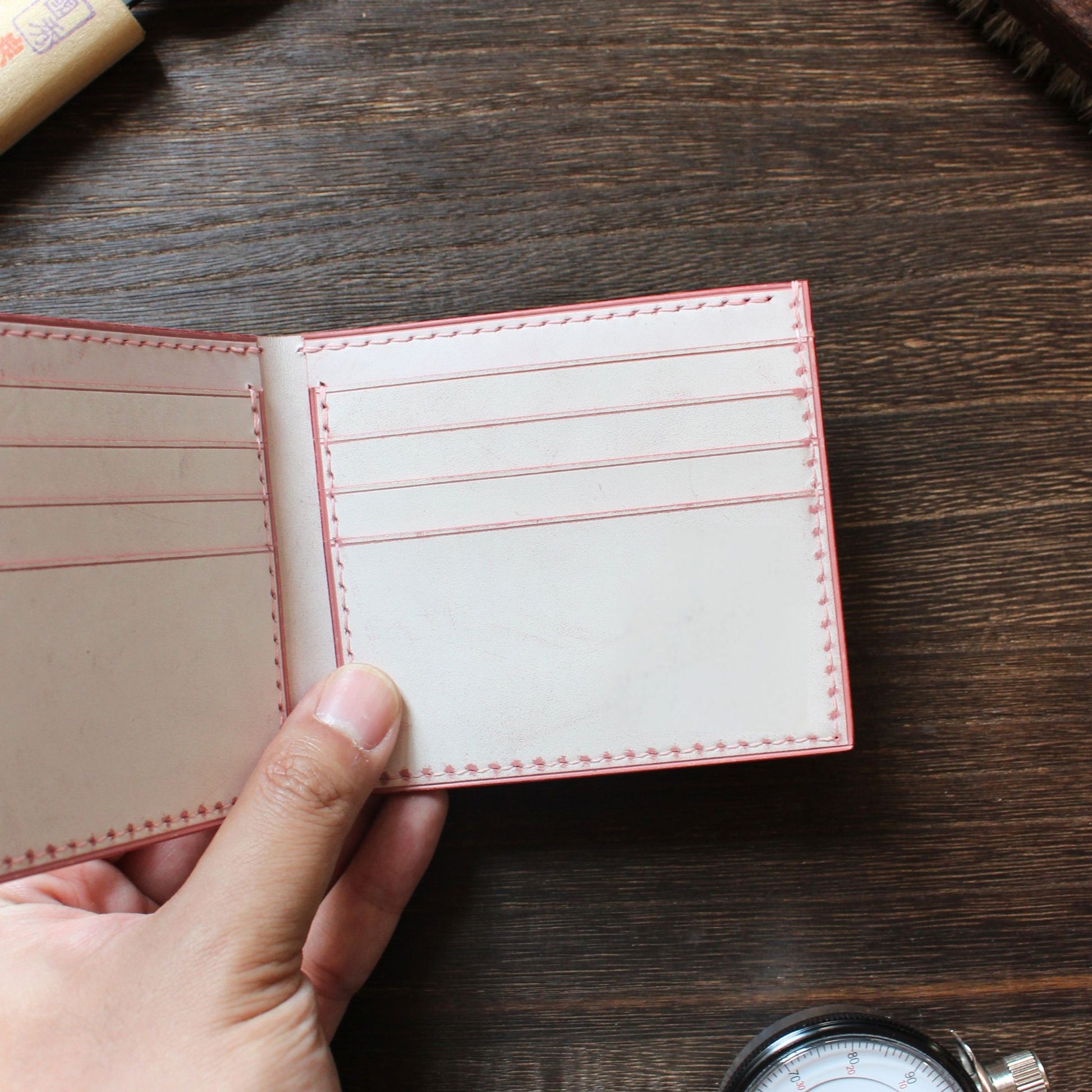 客製化皮革八卡銀包 Custom Leather 8-Card Wallet - Hato Leather
